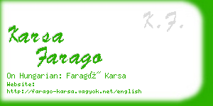karsa farago business card